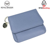 Royal Bagger RFID Short Wallet for Women Genuine Cow Leather Large Capacity Key Chain Card Holders Fashion Trifold Wallets 1459