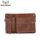 Royal Bagger Messenger Bag for Men Real Cowhide Retro Fashion Shoulder Bags Business Casual Man Sling Pocket Genuine Cow Leather